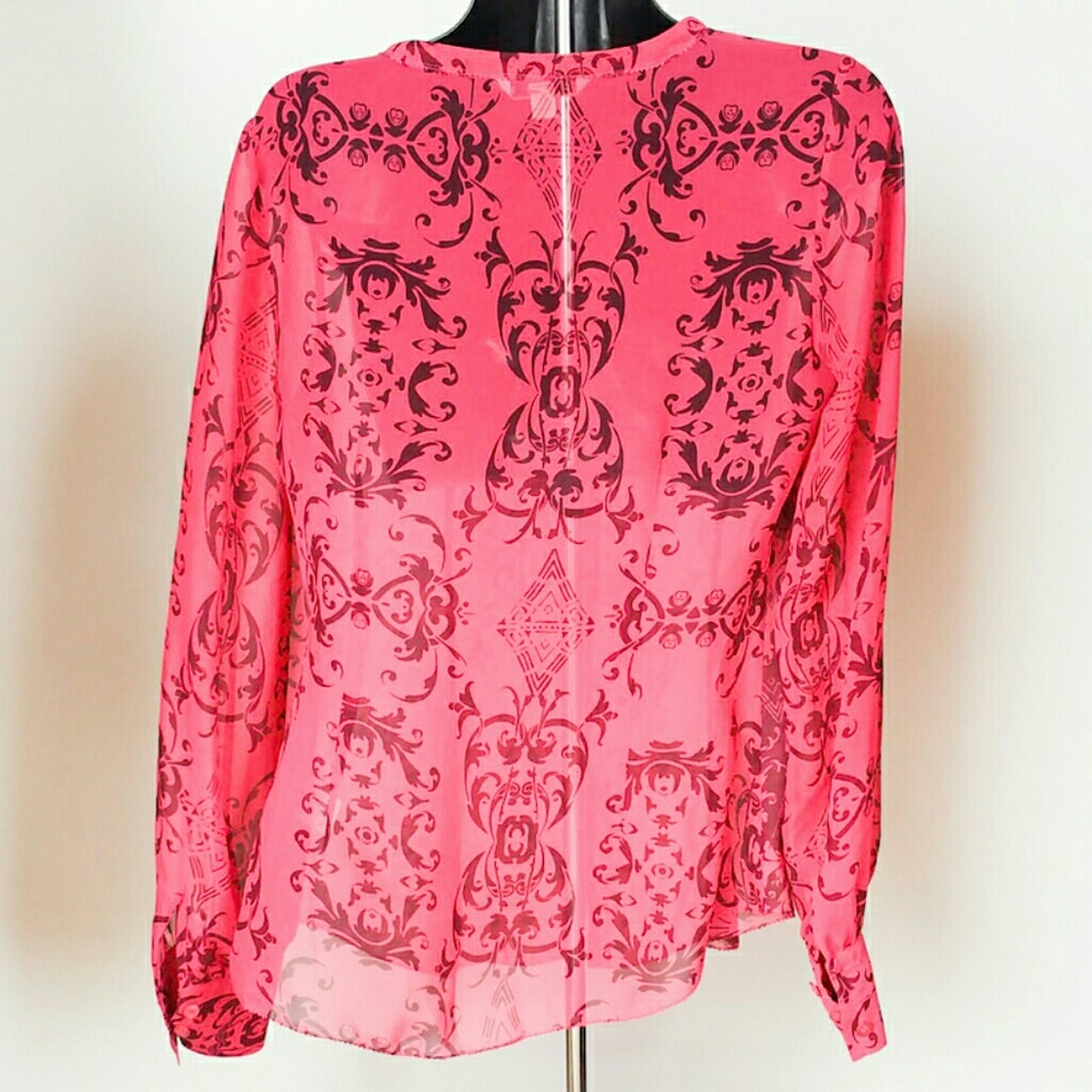 Cabi Raspberry Maroon Fitted Button Down Shirt A16 - image 2